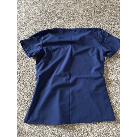 4Flex Womans V Neck Color Blue Scrubs Top Size Medium Cozy‎ Comfort Casual - Picture 3 of 3